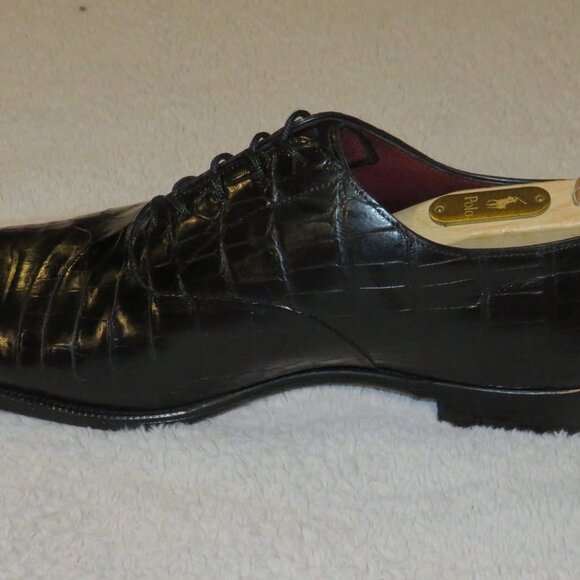 Ralph Lauren Purple Label Edward Green Black Crocodile Leather Derby 9.5/10 main image 7